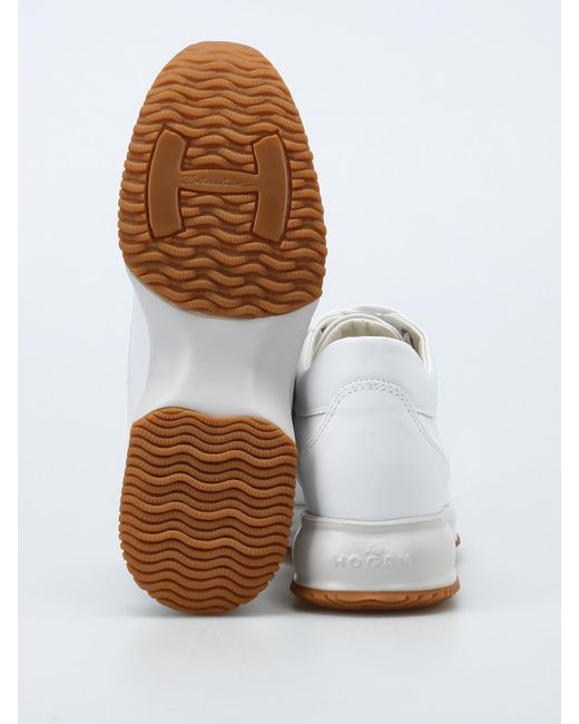 Hogan White Interactive Drilled H Sneakers