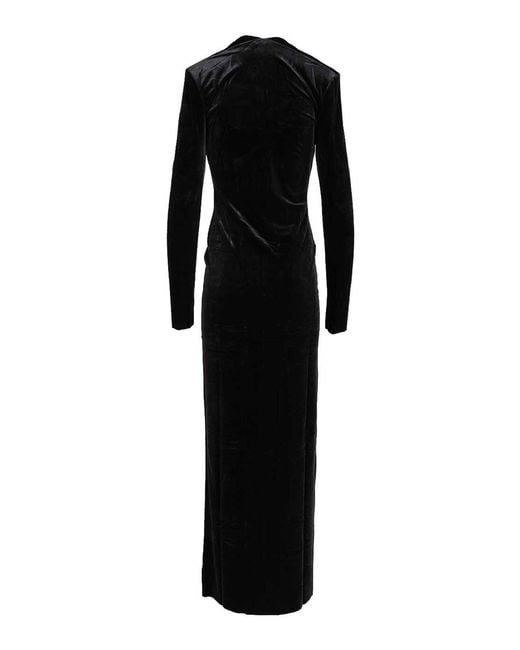 Amazuìn Black Lara Velvet Maxi Dress