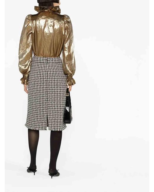 Lanvin White Tweed Pencil Skirt