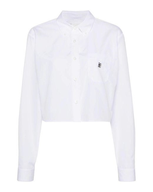 Givenchy White Cropped Poplin Shirt