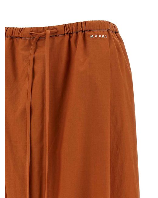 Marni Brown Diagonal Draping Pants