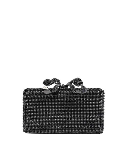Self-Portrait Black Crystal Box Clutch