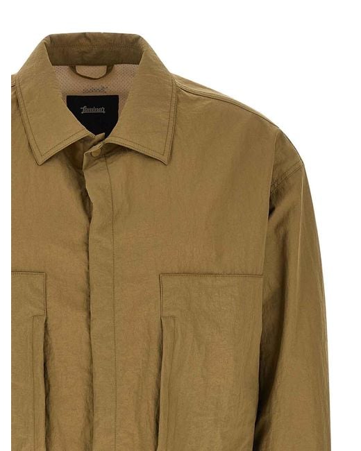 Laminar Green Shacket Rippled Effect for men
