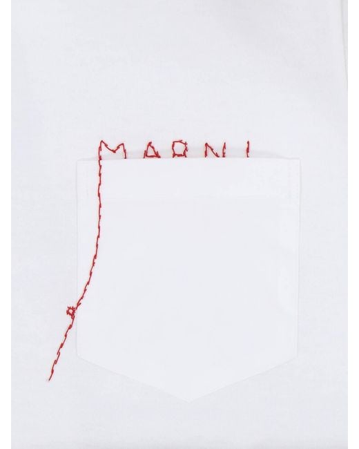 Marni White T-Shirt Logo
