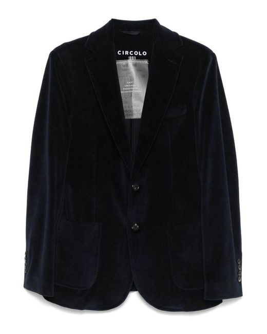 Circolo 1901 Black Velvet Single-Breasted Jacket for men