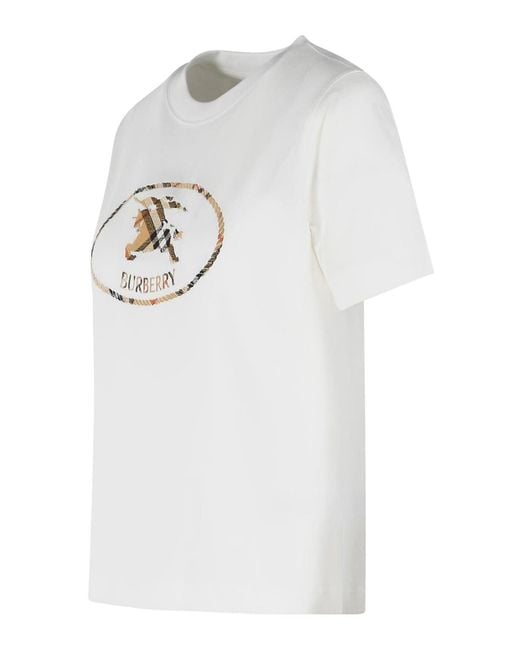 Burberry White Frankie Cotton T-Shirt