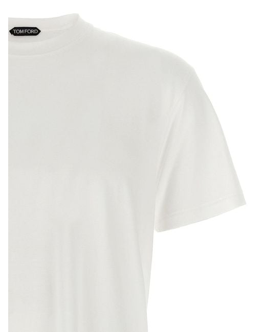 Tom Ford White Logo Embroidery T-Shirt for men