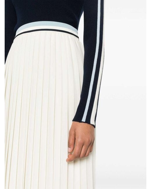 Moncler White Pleated Maxi Skirt
