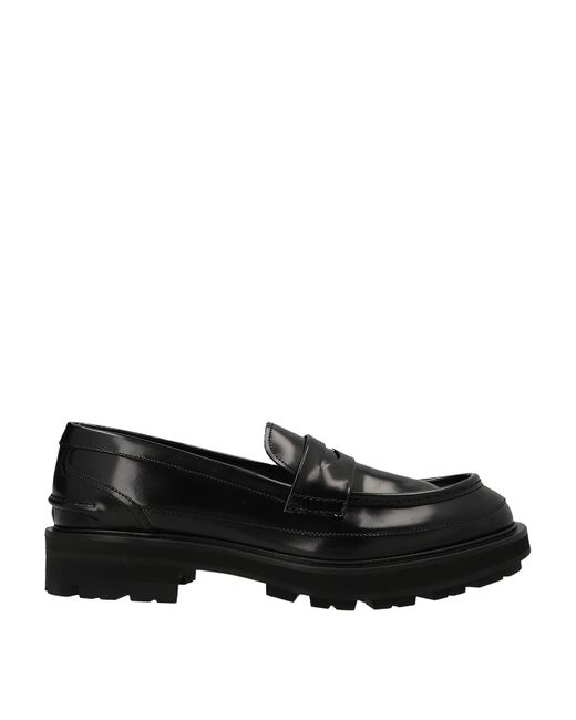 McQueen Black Moccasin In Brushed Leather for men