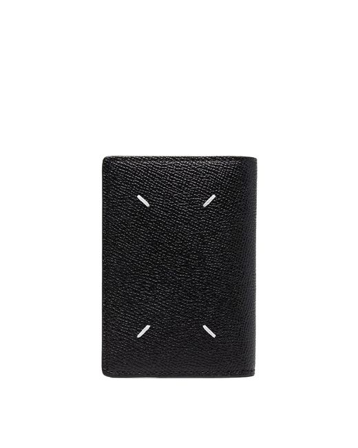 Maison Margiela Black Logo-Print Leather Wallet for men