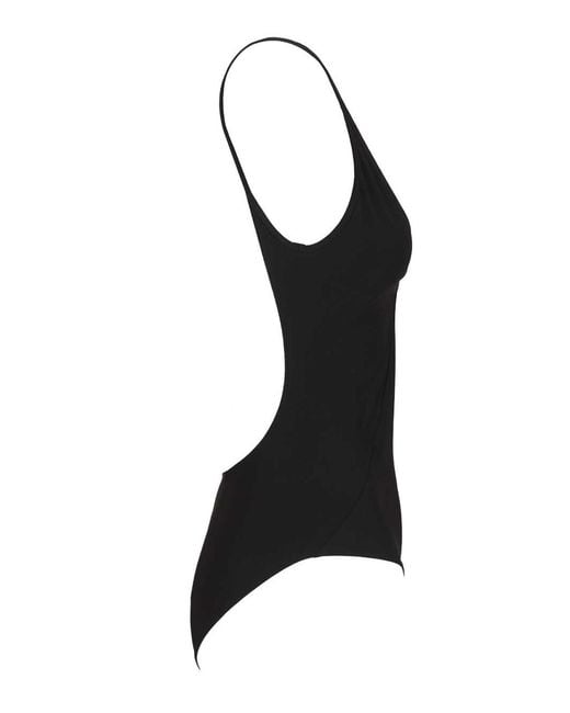 Rick Owens Black Temple One-Piece Swimsuit