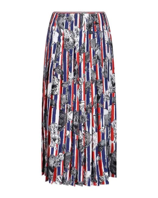 Thom Browne White Hector Pleated Maxi Skirt