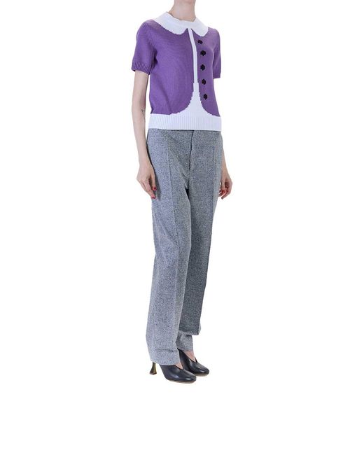Moschino Purple Trompe Loeil Sweater