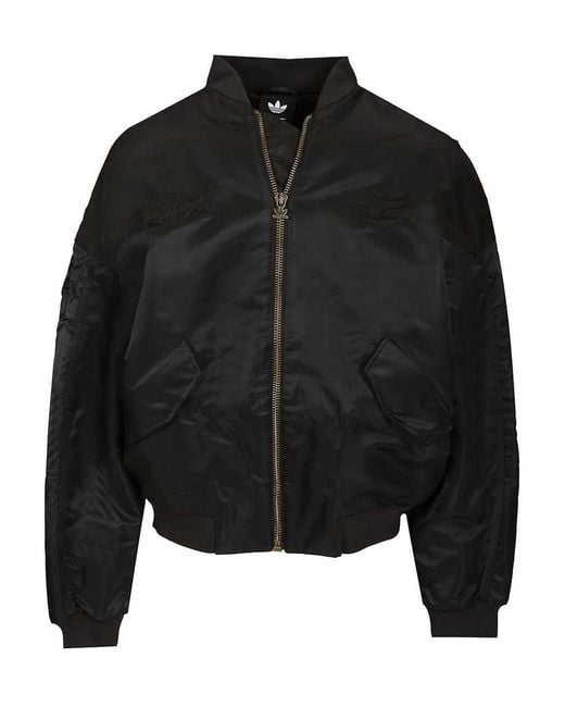 Adidas Originals Black Satin Bomber Jacket for men