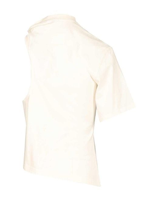 Courreges White Asymmetrical T-Shirt