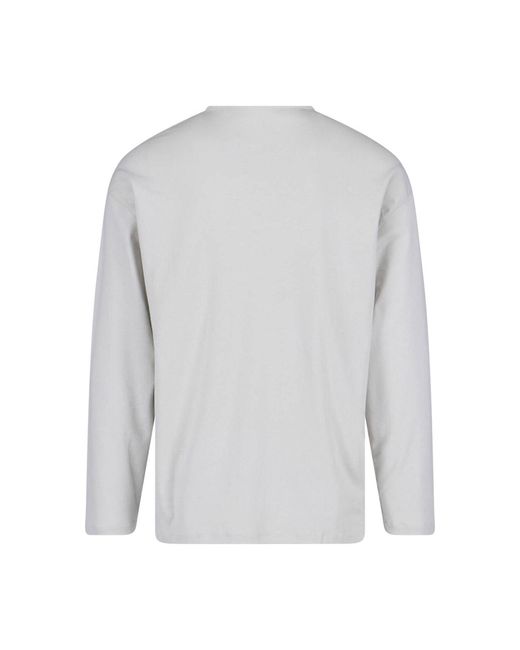 Lemaire White Cotton And Silk T-Shirt for men