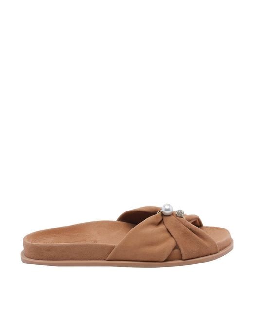 Jimmy Choo Brown Rafi Flat Sandals