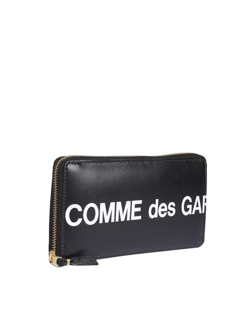 Comme des Garçons Black Zip Around Logo Wallet