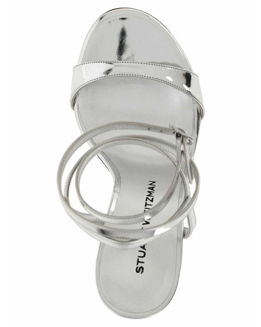 Stuart Weitzman White Nudistini Wrap Sandals