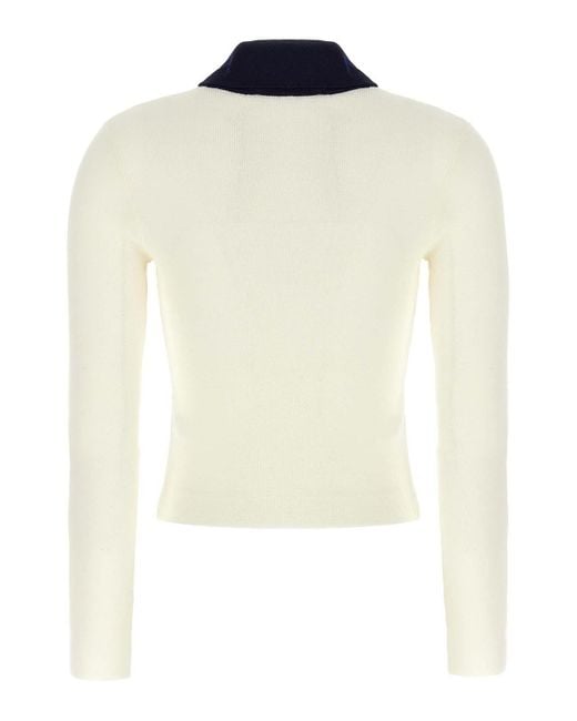 Self-Portrait White Cream Merino Wool Cardigan