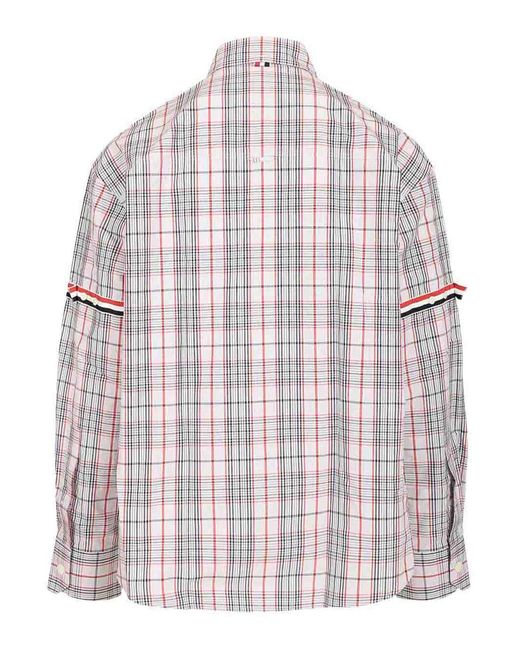 Thom Browne White Oversized Cotton Poplin Shirt for men