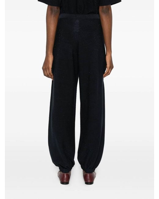 Fabiana Filippi Black Wool And Cotton Trousers