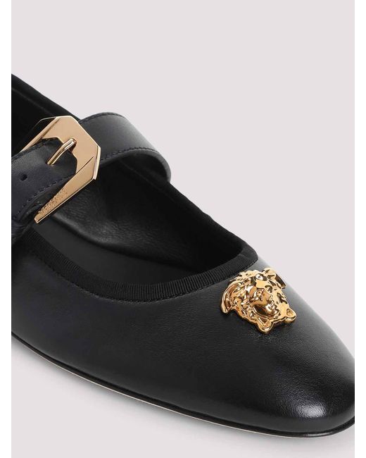 Versace Black Ballerinas