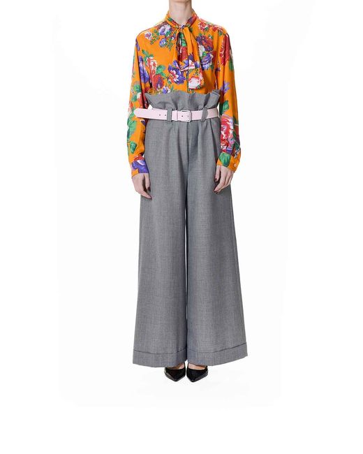 Moschino Gray Wide Trousers