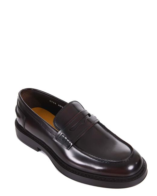 Doucal's Gray Doucals Brushed Leather Moccasins for men