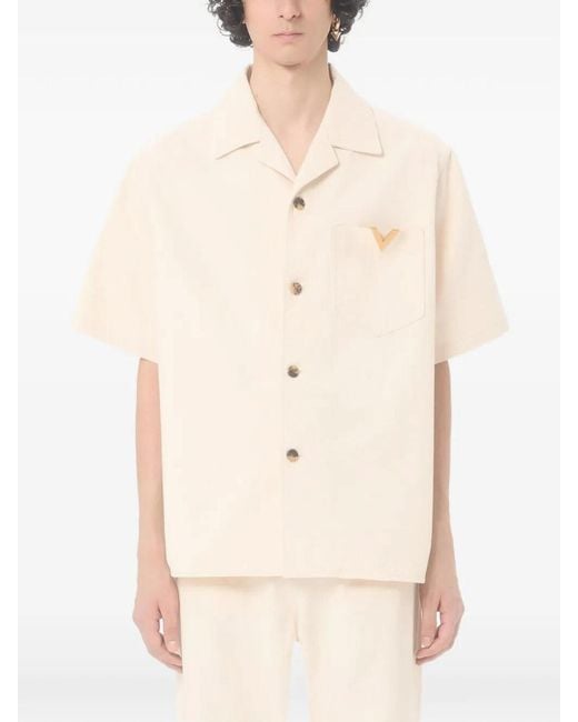 Valentino Natural Vgold Denim Short Sleeve Shirt for men