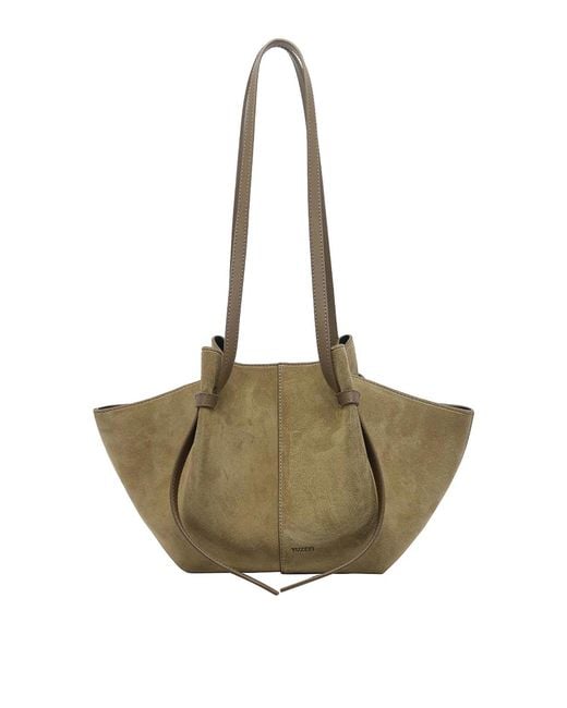 Yuzefi Natural Fennel Suede Mochi Shoulder Bag