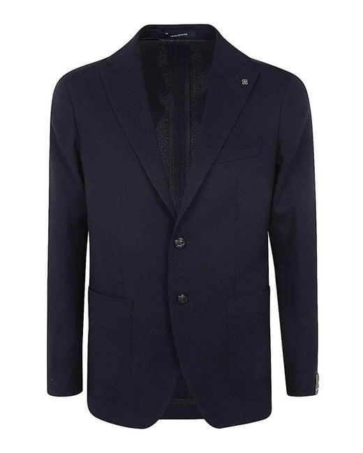 Tagliatore Blue Single Breasted Blazer for men