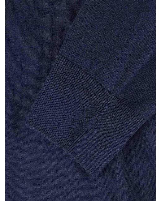 Ballantyne Blue Silk And Cashmere Polo Shirt for men