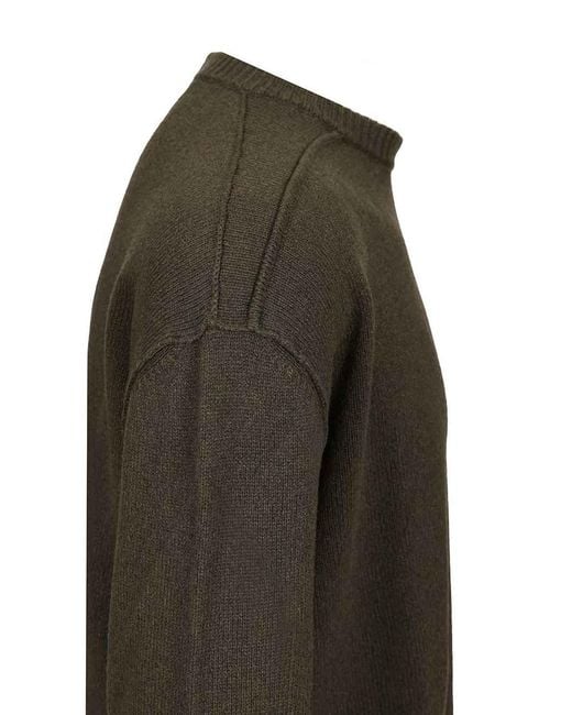 Rick Owens Gray Cashmere Crew Neck Sweater for men