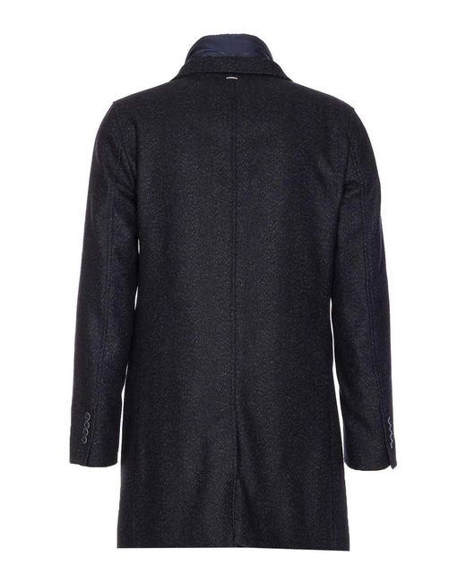 Herno Blue Single Breasted Coat for men
