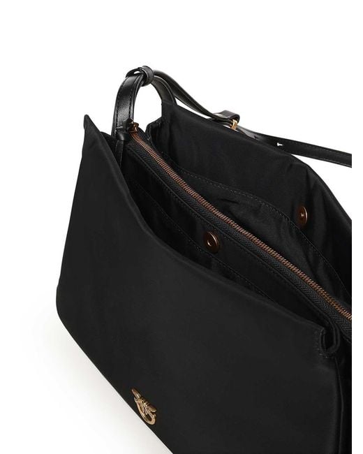 Pinko Black Medium One Two Three Bag Nylon Shoulder Bag