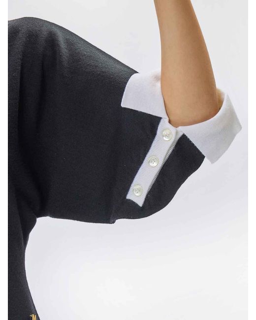 Moschino Black Wool Dress With Contrast Pockets