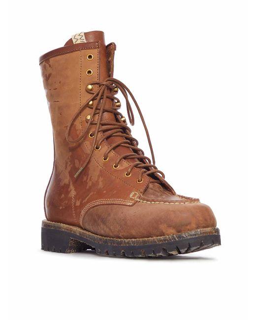 Visvim Brown Moc-Folk Leather Scout Boots for men