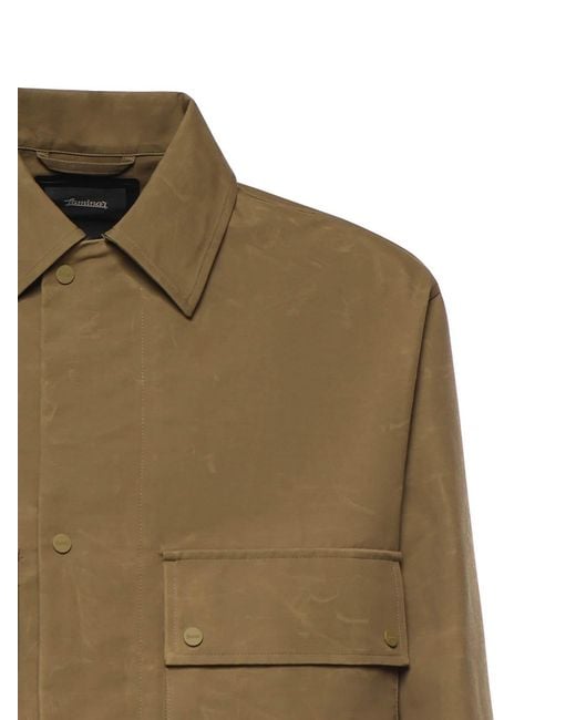 Laminar Green Cotton Blend Shacket for men