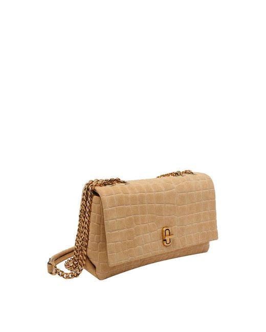 Marc Jacobs Natural The Suede Croc Slim Convertible Shoulder Bag