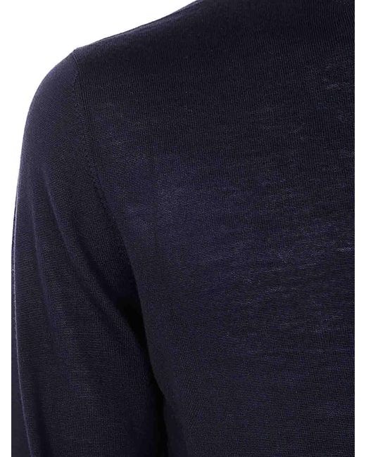 FILIPPO DE LAURENTIIS Blue Long Sleeves Merinos Turtleneck for men