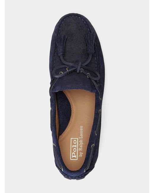 Polo Ralph Lauren Blue Anders Tie-Casual Shoe-Driver-Suede for men