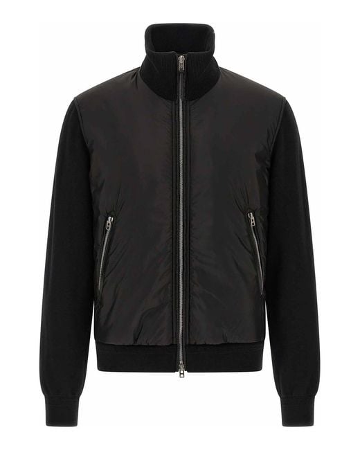 Tom Ford Black Merino Wool Bomber Jacket for men