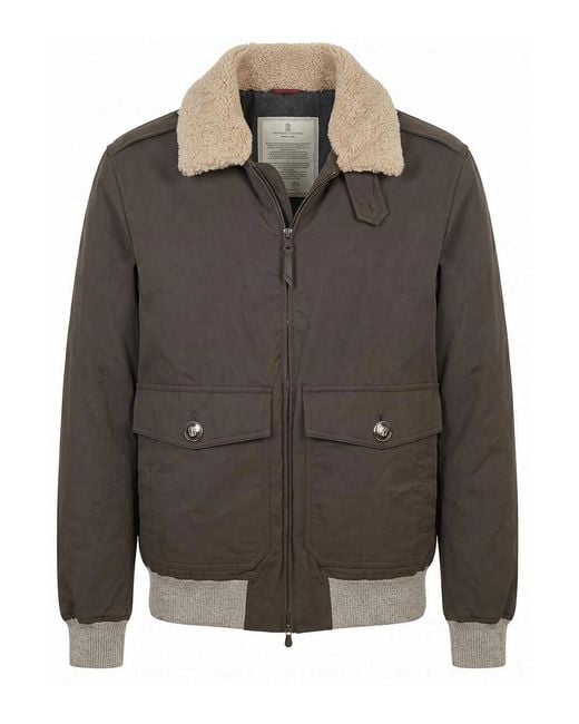 Brunello Cucinelli Gray Padded Jacket for men