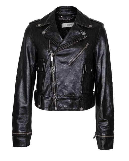 Golden Goose Deluxe Brand Black Leather Biker Jacket