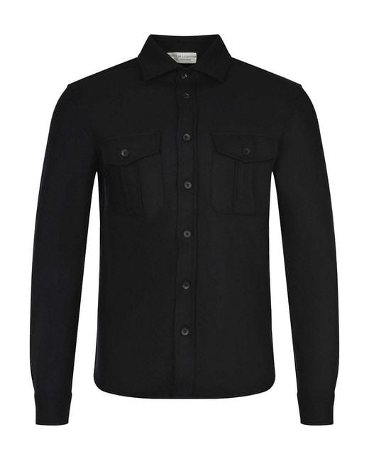 FILIPPO DE LAURENTIIS Black Shirt Made Of A Wool And Cashmere Blend for men