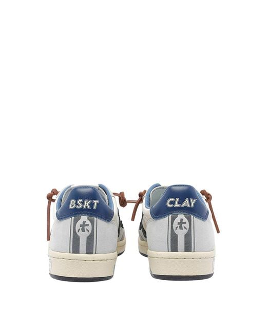 Premiata White Bskt Clay Sneakers for men