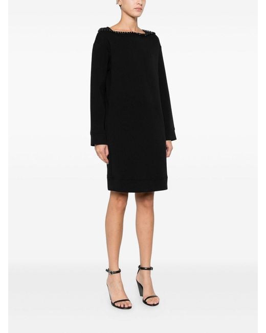 Emporio Armani Black Cotton Blend Short Dress