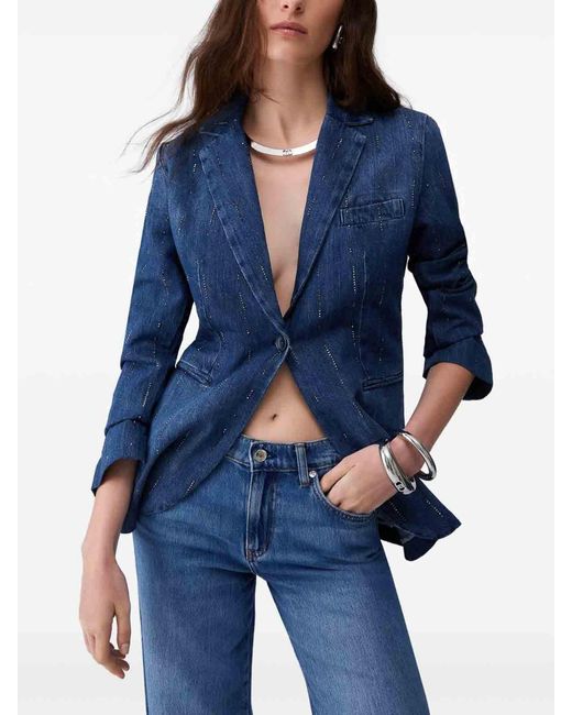 Liu Jo Blue Denim Blazer Embellished