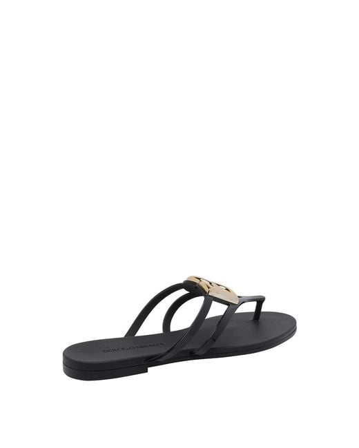 Dolce & Gabbana White Logo Flip-Flop